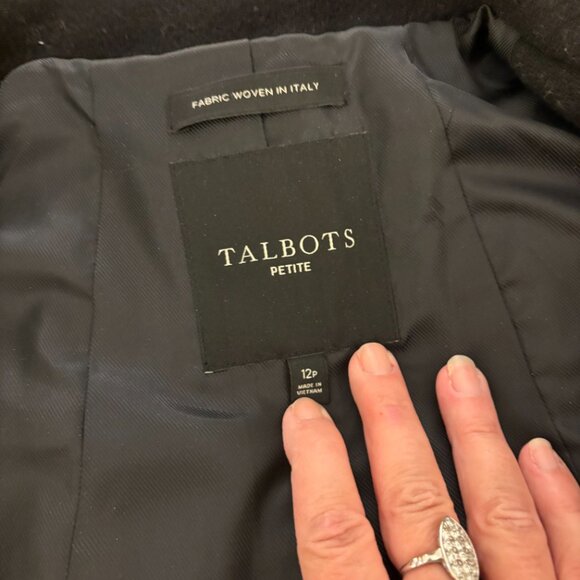 Talbots Black Wool Coat P12 - Picture 4 of 6